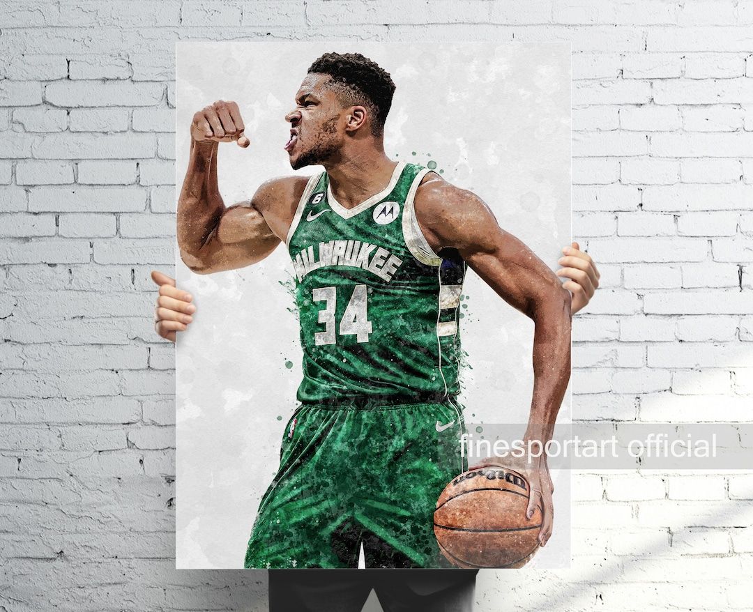 1080x878 Giannis Antetokounmpo Milwaukee Poster V Canvas, Basketball Print, Sports Wall Art, Man Cave, Gift, Kids Room Decor