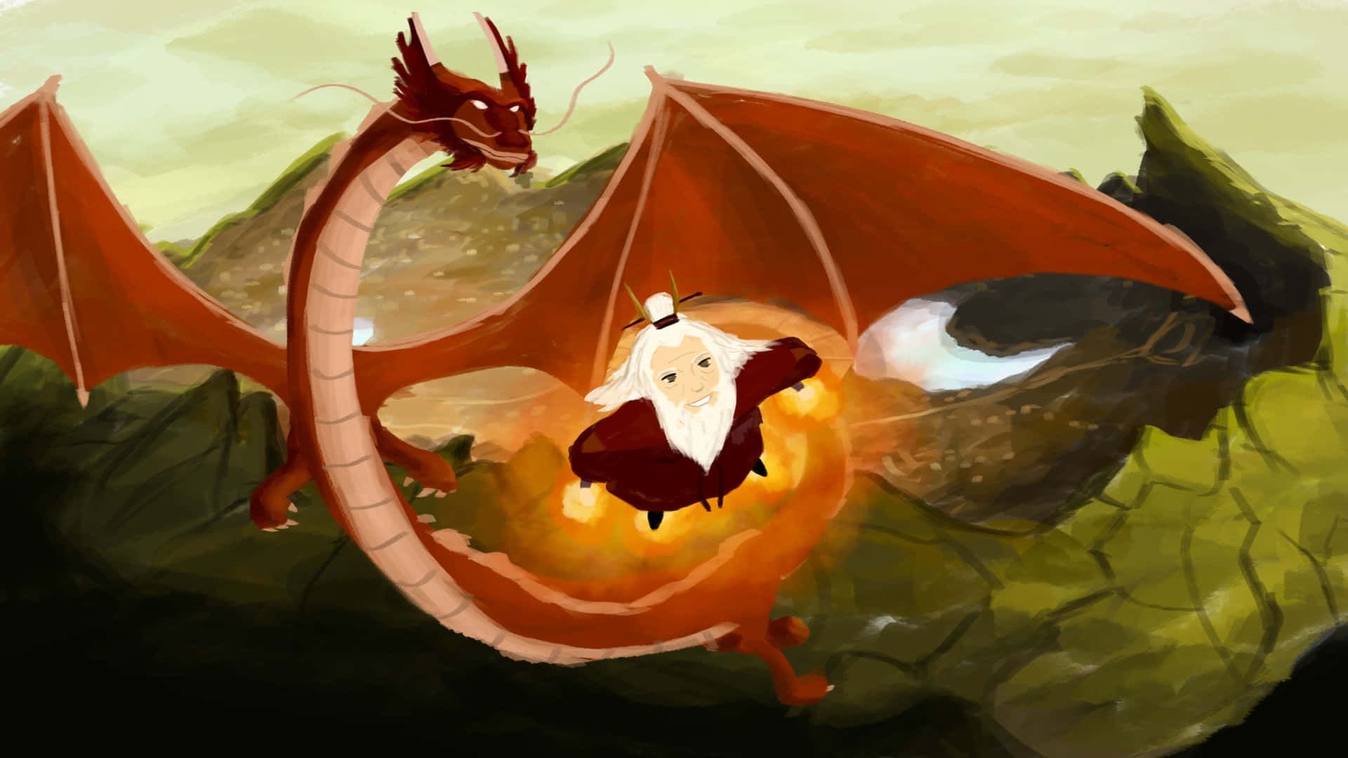1920x1080 Avatar Roku Wallpaper Download Avatar Rokuand Dragon Flying Wallpaper