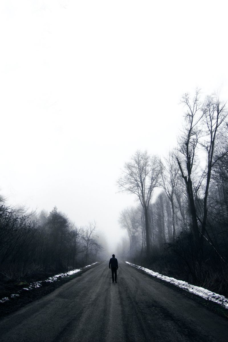 800x1200 Download Wallpaper 800x1200 Silhouette, Alone, Sad, Road, Black And White Iphone 4s 4 For Parallax HD Background