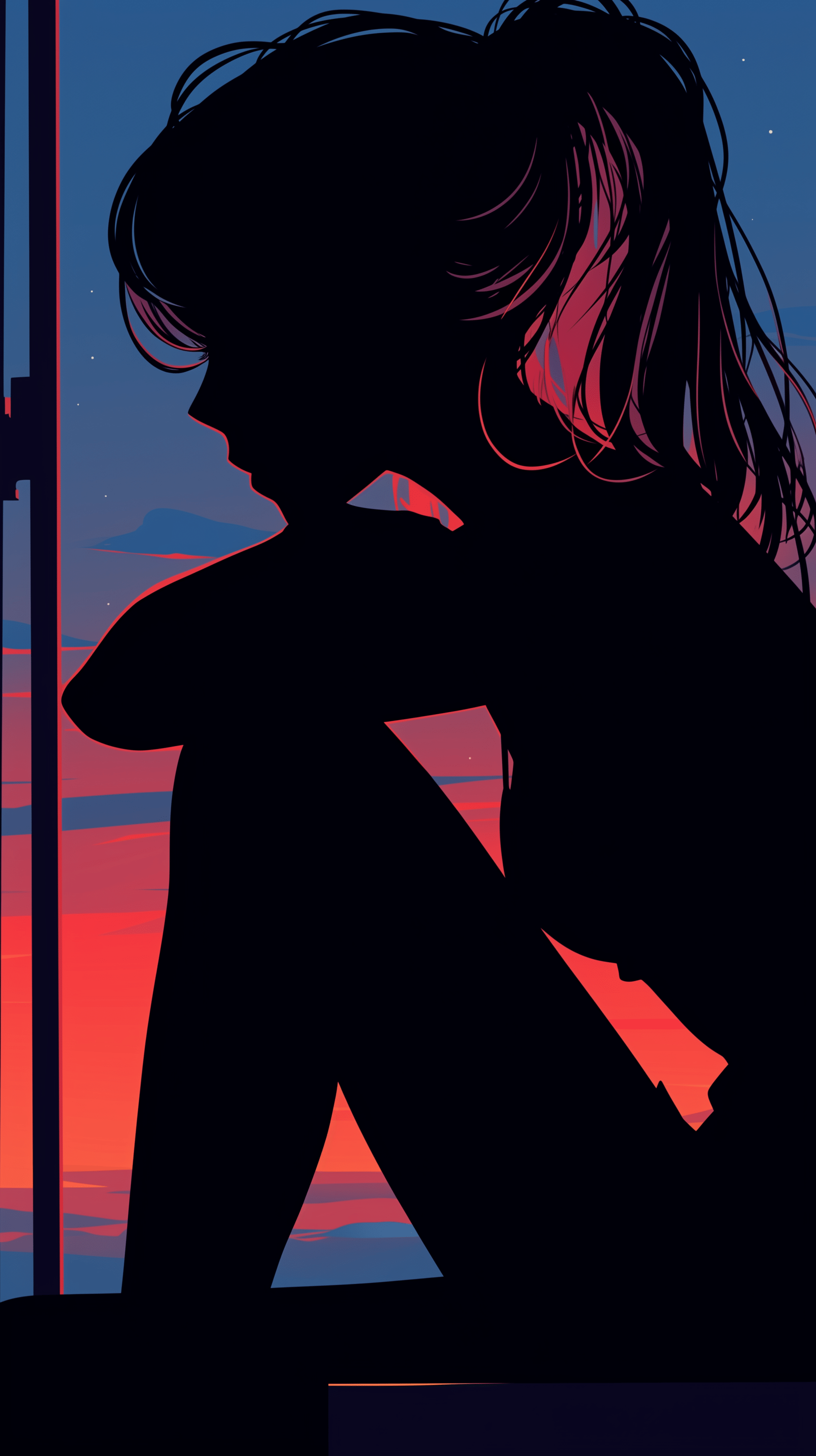 1632x2912 Download Sad Lofi Silhouette Wallpaper for Free