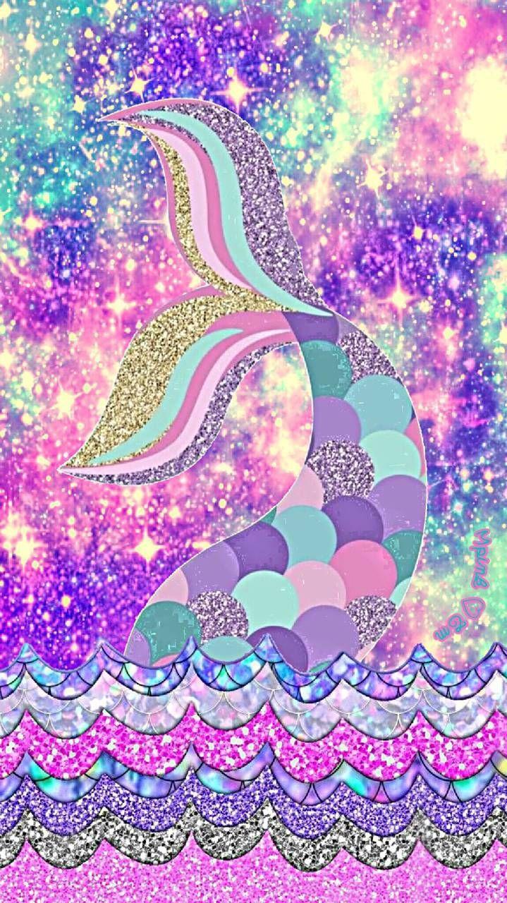 719x1280 Mermaid Glitter Desktop Wallpaper .