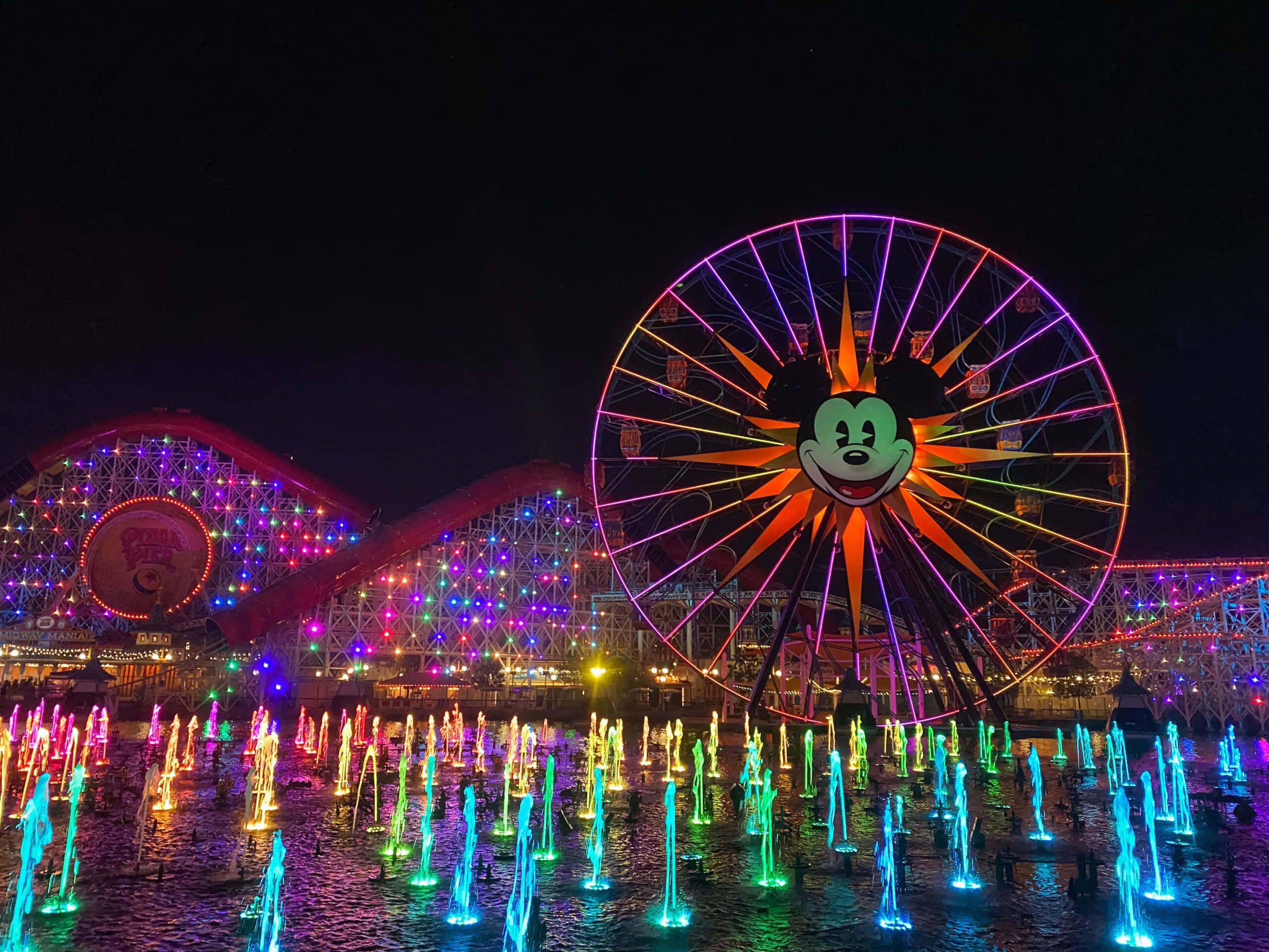 2560x1920 Download Disneyland California Adventure Park Nighttime Lights Wallpaper