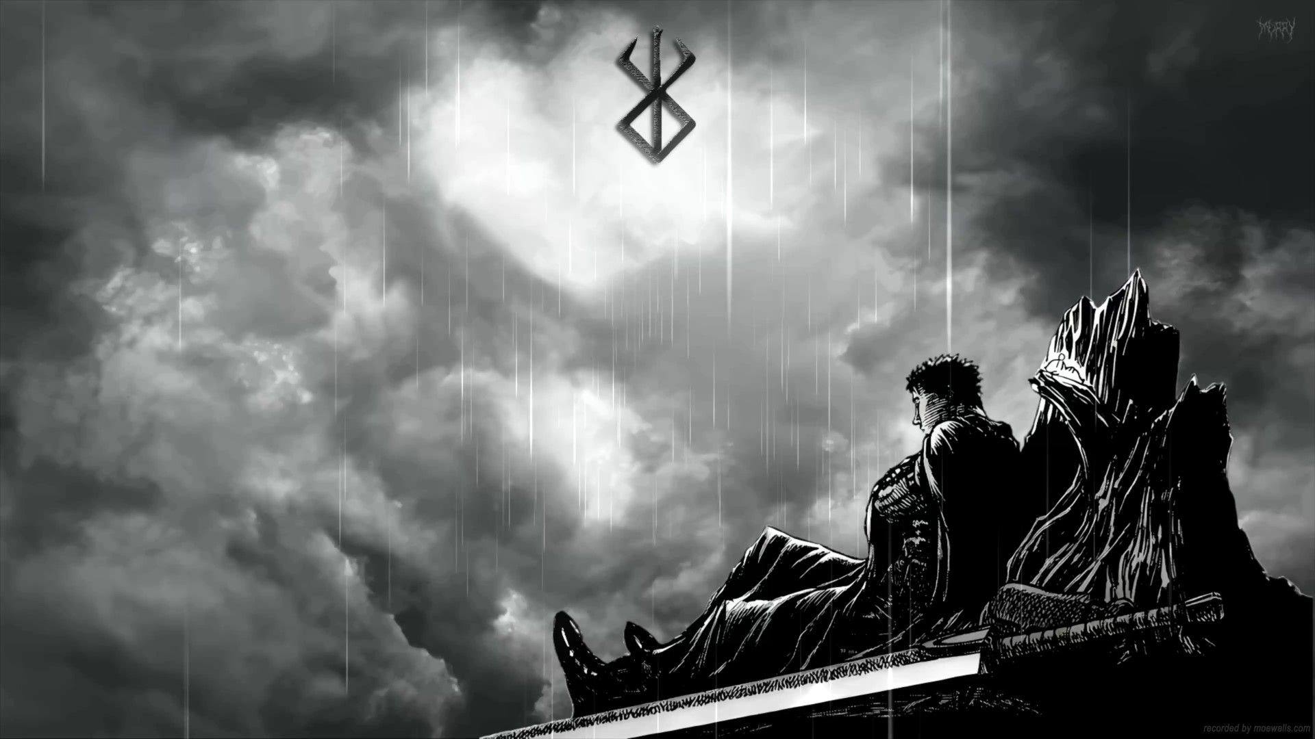 1920x1080 Guts In The Rain Manga Berserk Live Wallpaper