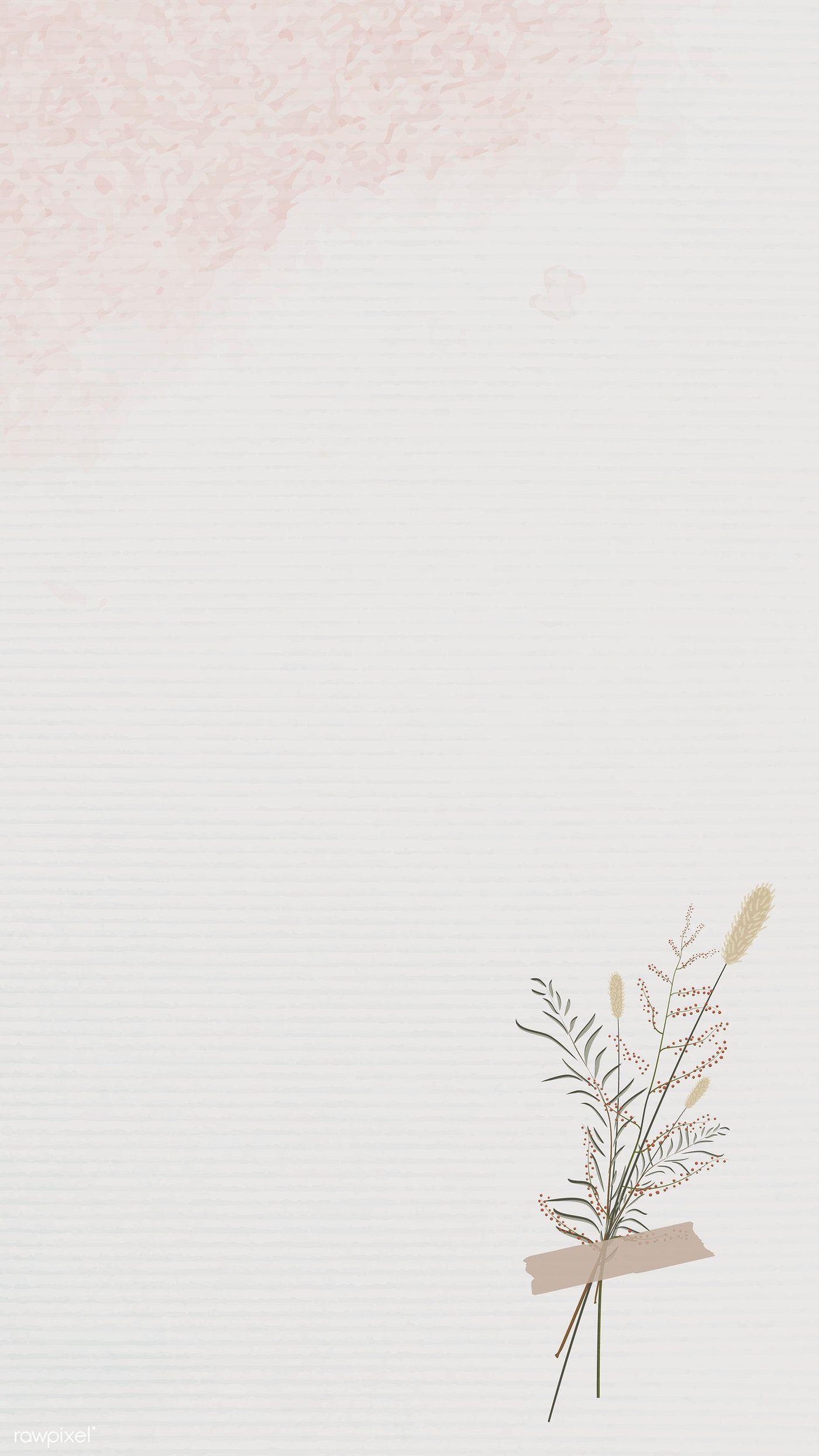 1400x2489 Download premium vector of Vintage leaves design background mobile phone. Latar belakang pastel, Wallpaper estetika, Wallpaper cantik