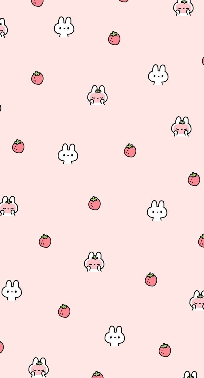 693x1280 Cute Strawberry and Rabbit Wallpaper. Ios 7 wallpaper, Wallpaper homescreen, Halloween wallpaper background