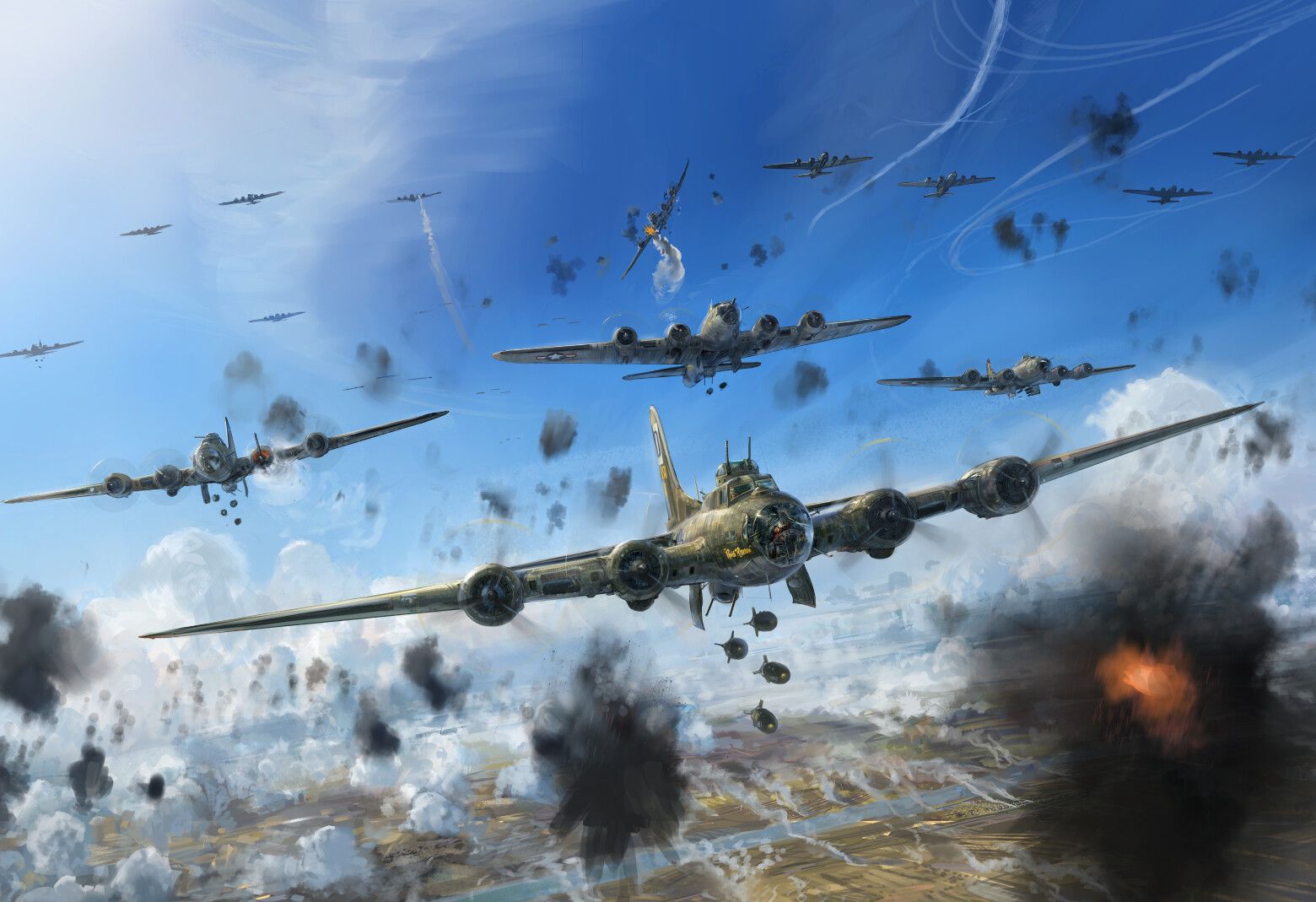 1560x1069 B 17 Flying Fortress The Mighty 8th Redux Art