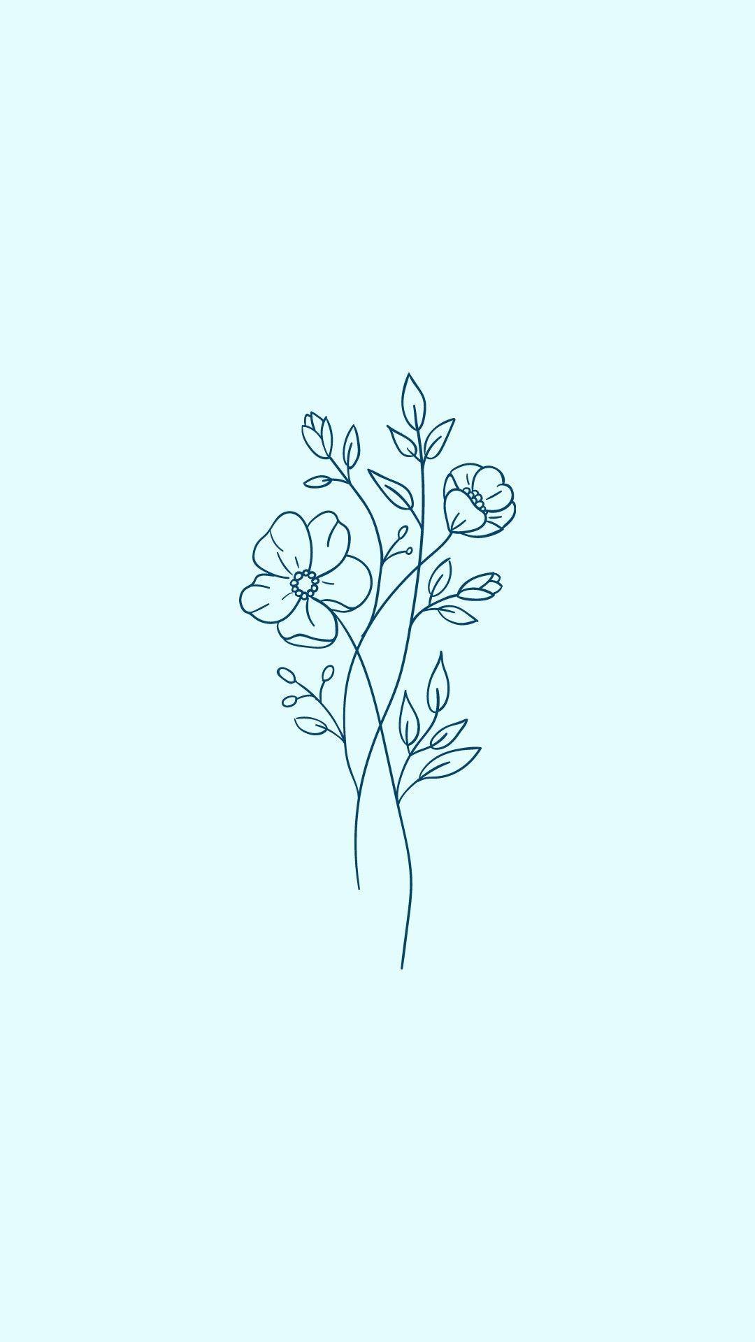 1080x1920 Minimalist Wallpaper iPhone. iPhone minimalist wallpaper, Blue flower wallpaper, Flower iphone wallpaper