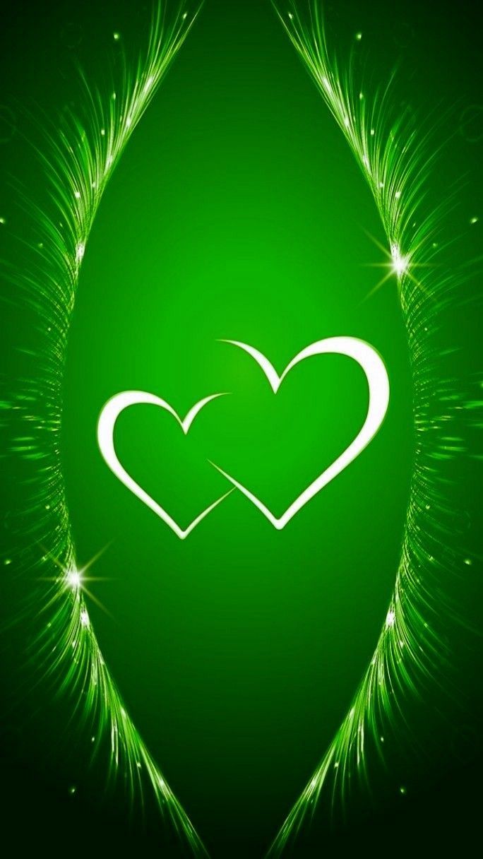 684x1216 Green Love Wallpaper