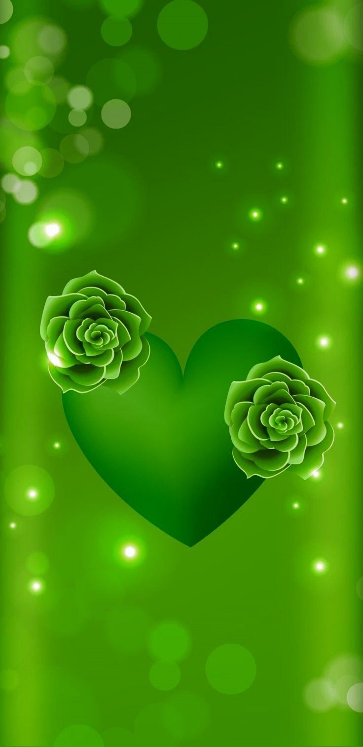 736x1512 Green Love Wallpaper