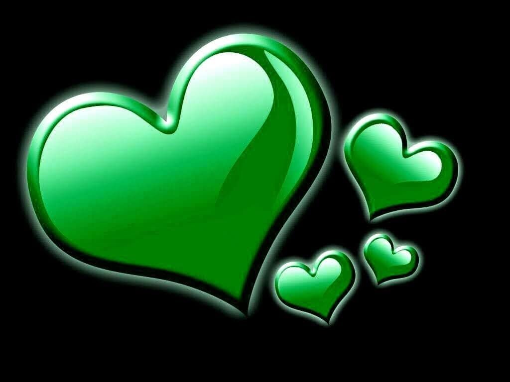 1024x768 Green Love Wallpaper