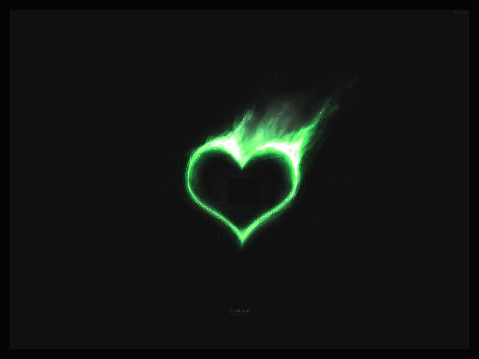 1600x1200 Artistic Green Heart Wallpaperx1200