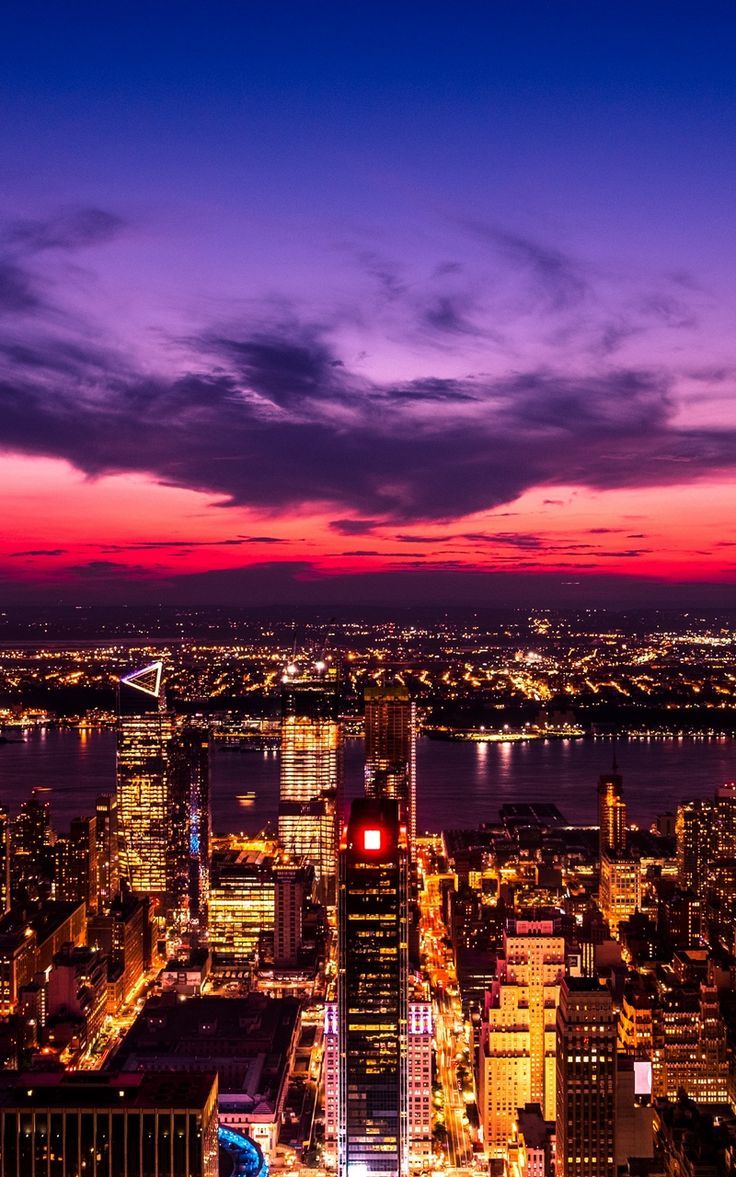 736x1177 Wallpaper top view city lights night city metropolis