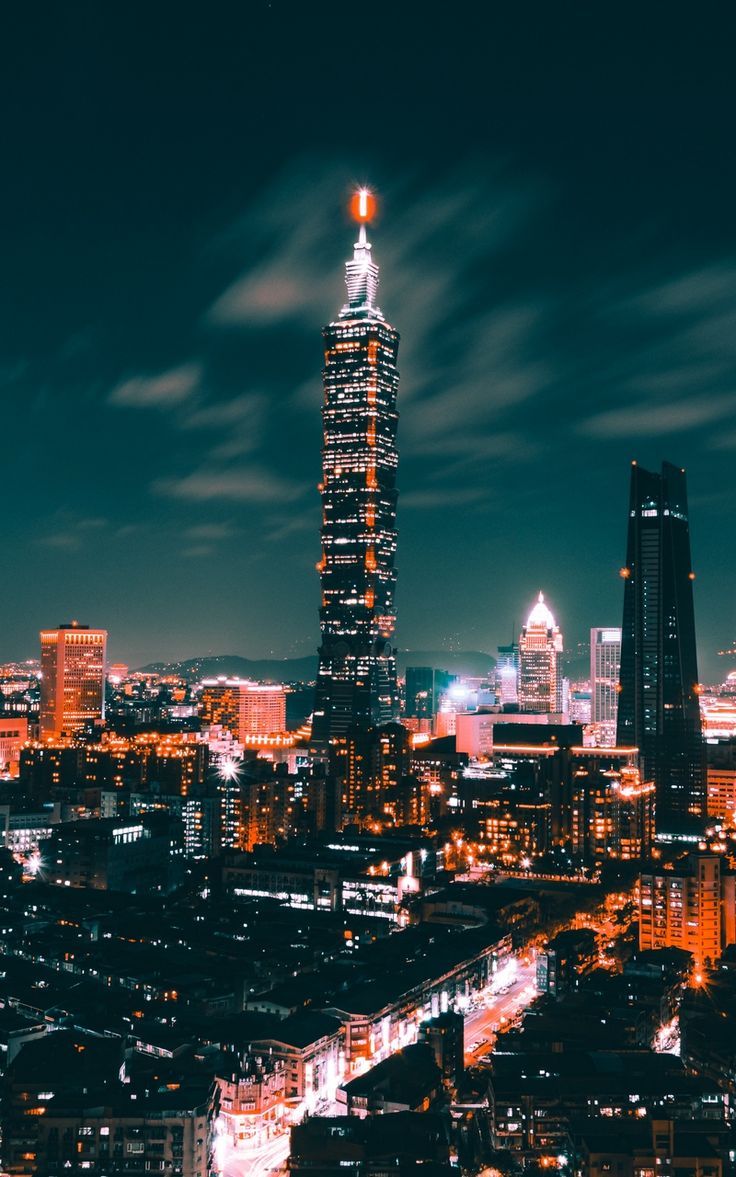736x1177 Download Wallpaper 800x1280 Night City, City Lights, Skyscrapers, Top View, Taiwan Samsung Galaxy Note Gt N Meizu Mx2 HD Background