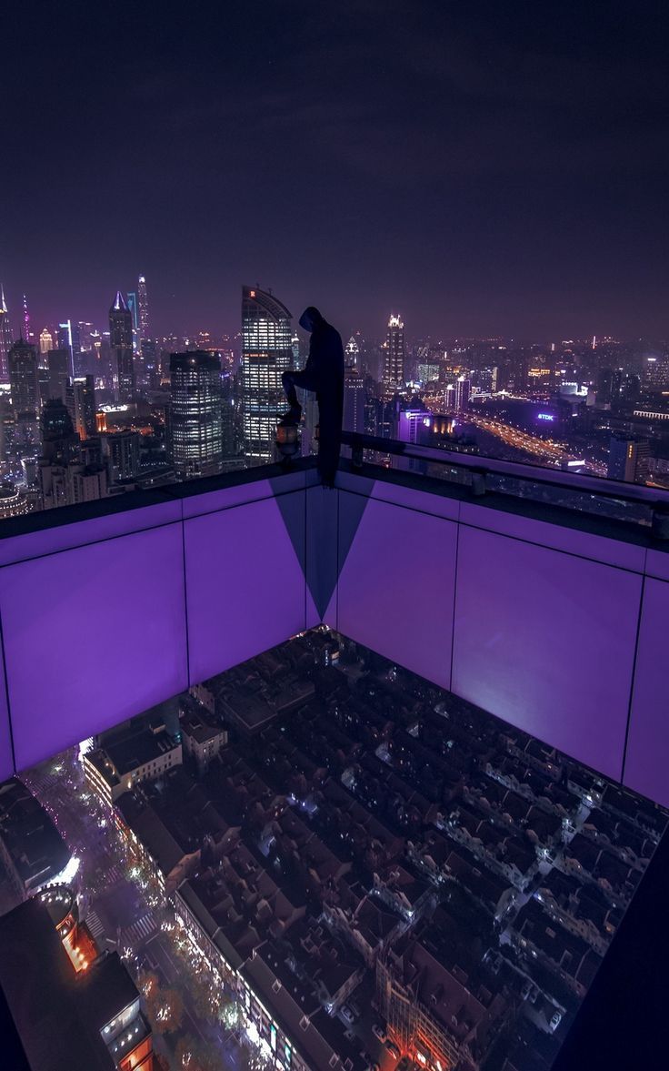 736x1177 Wallpaper top view skyscrapers city silhouette