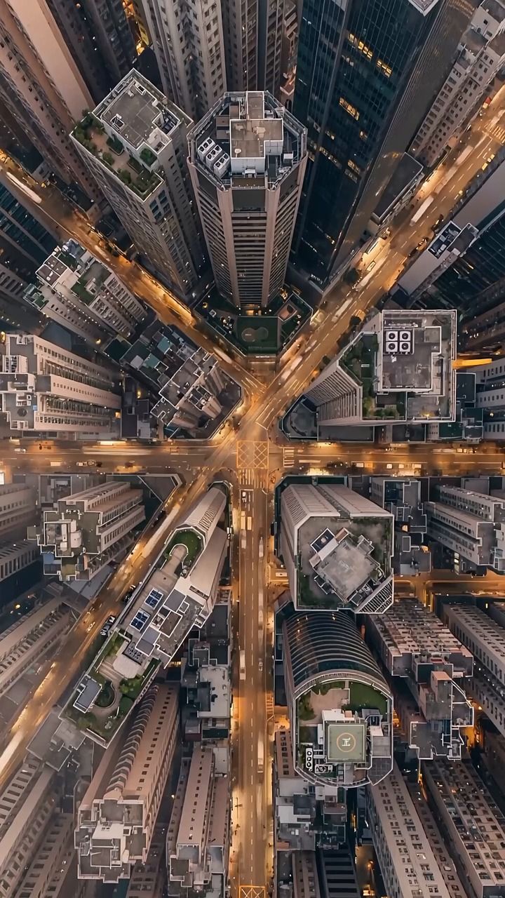 720x1280 City, Aerial, Topdown. Free Stock Video