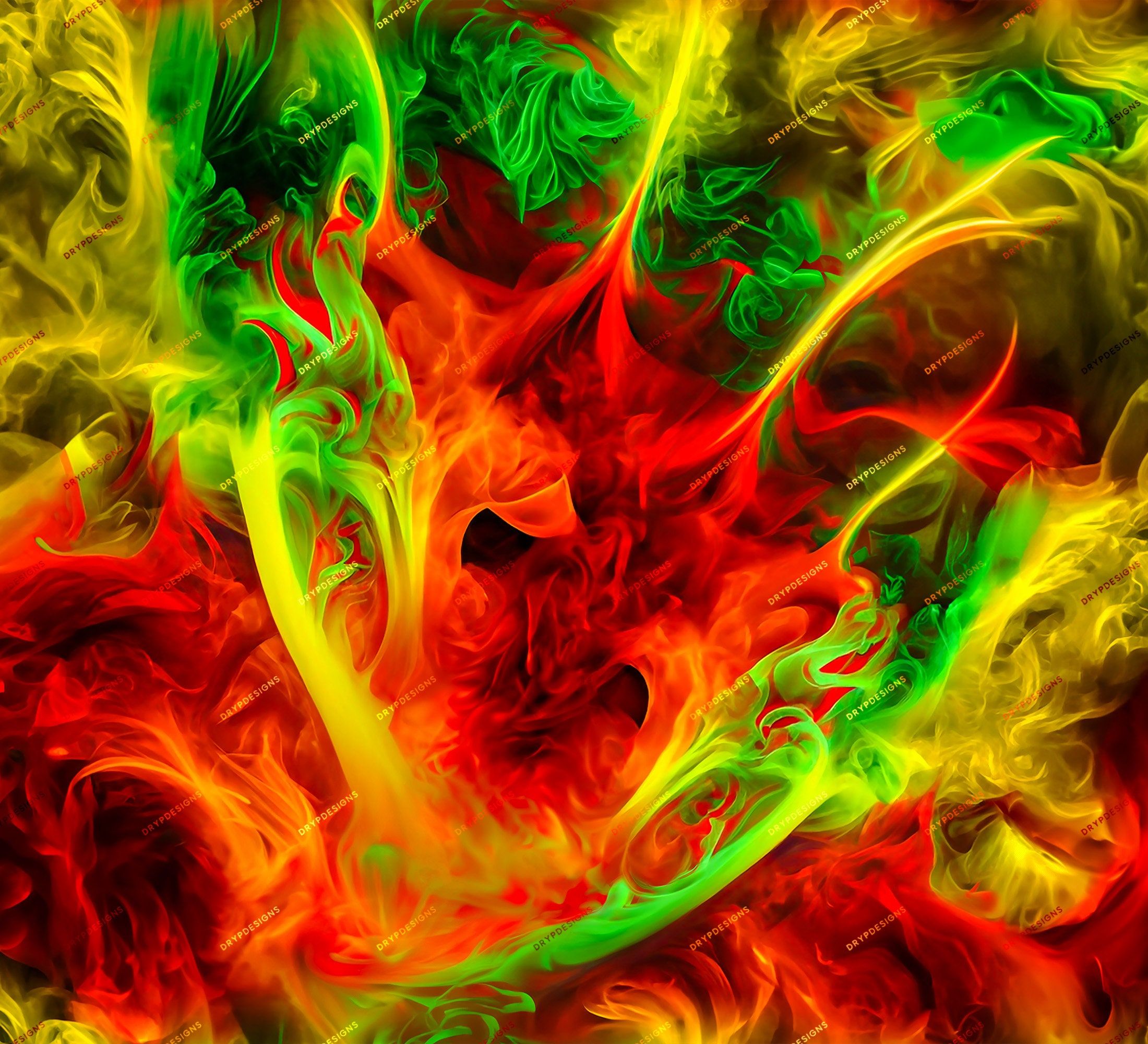 2200x2000 Rasta Smoke Seamless Digital Paper Background Texture + Yellow + Green Abstract Smokey Wallpaper Digital Download Files