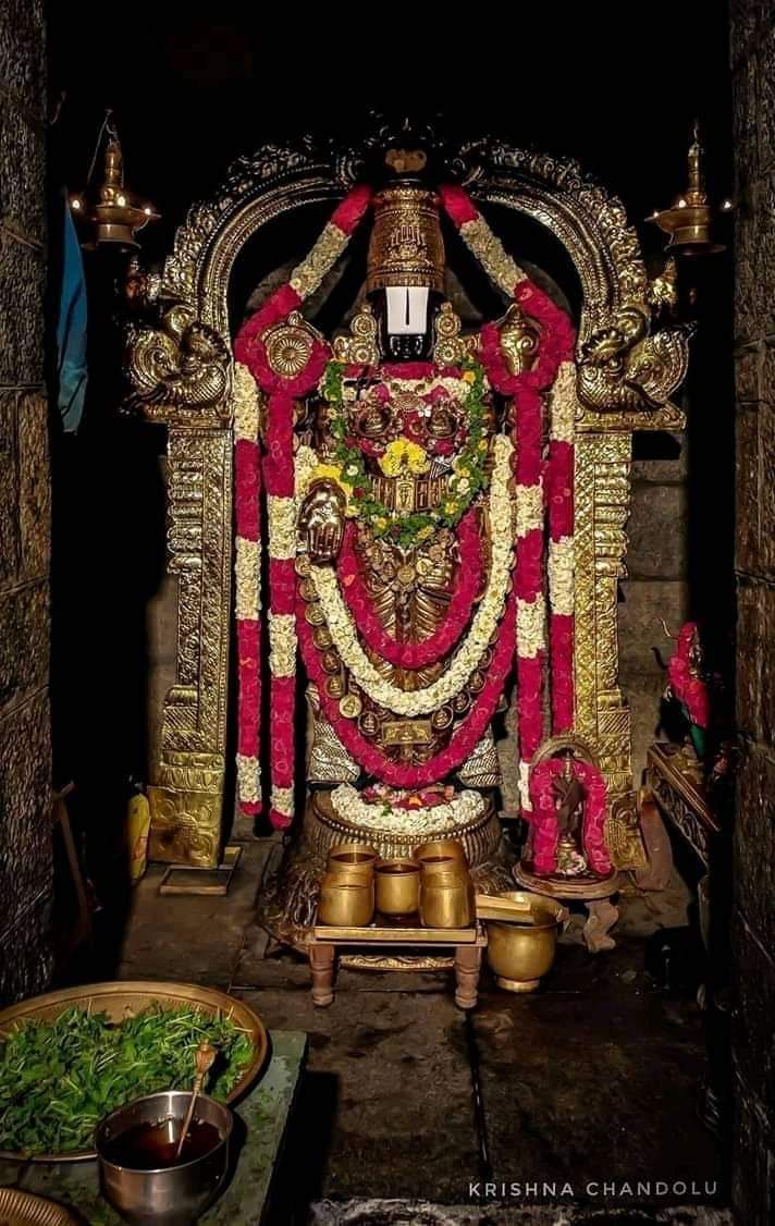 712x1126 An Elaborate Shrine with Gold and Red Decorations. Balaji temple image, God wallpaper venkateswara, God venkateswara image hd