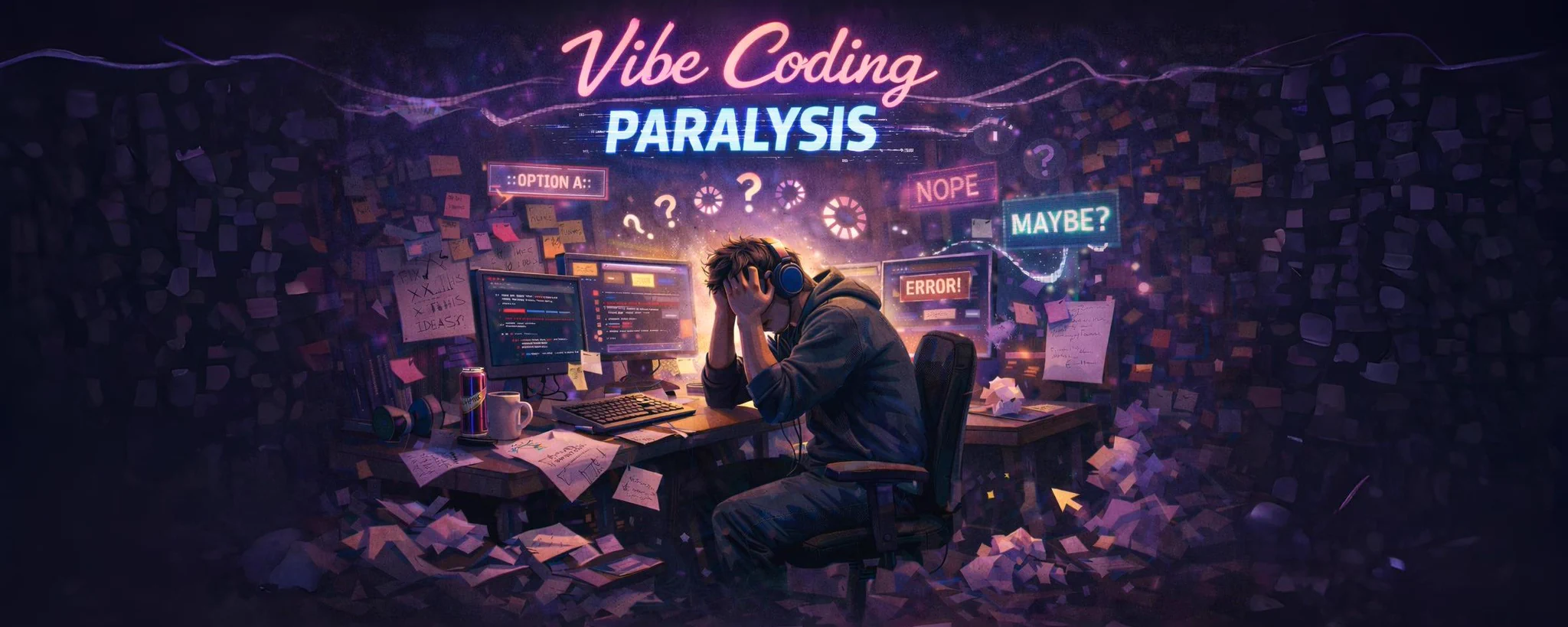 2048x819 Francesco on X: Vibe Coding Paralysis: When Infinite Productivity Breaks Your Brain / X