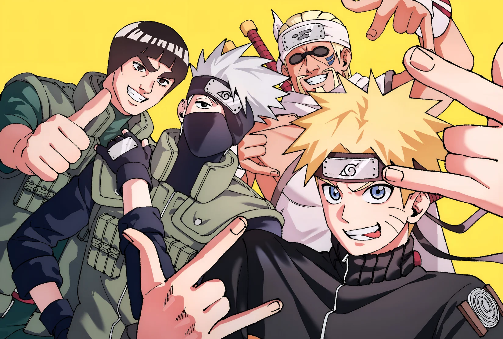 1649x1114 Naruto, Kakashi, Might Guy & Killer Bee Wallpaperx2788