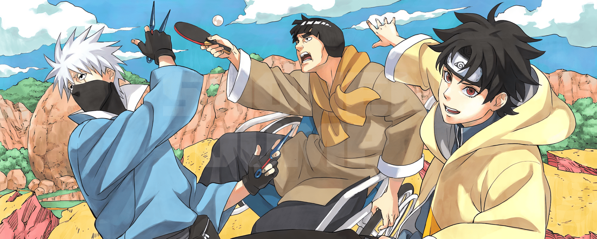 1920x768 Naruto Anime HD Wallpaper Hatake & Might Guyx1080