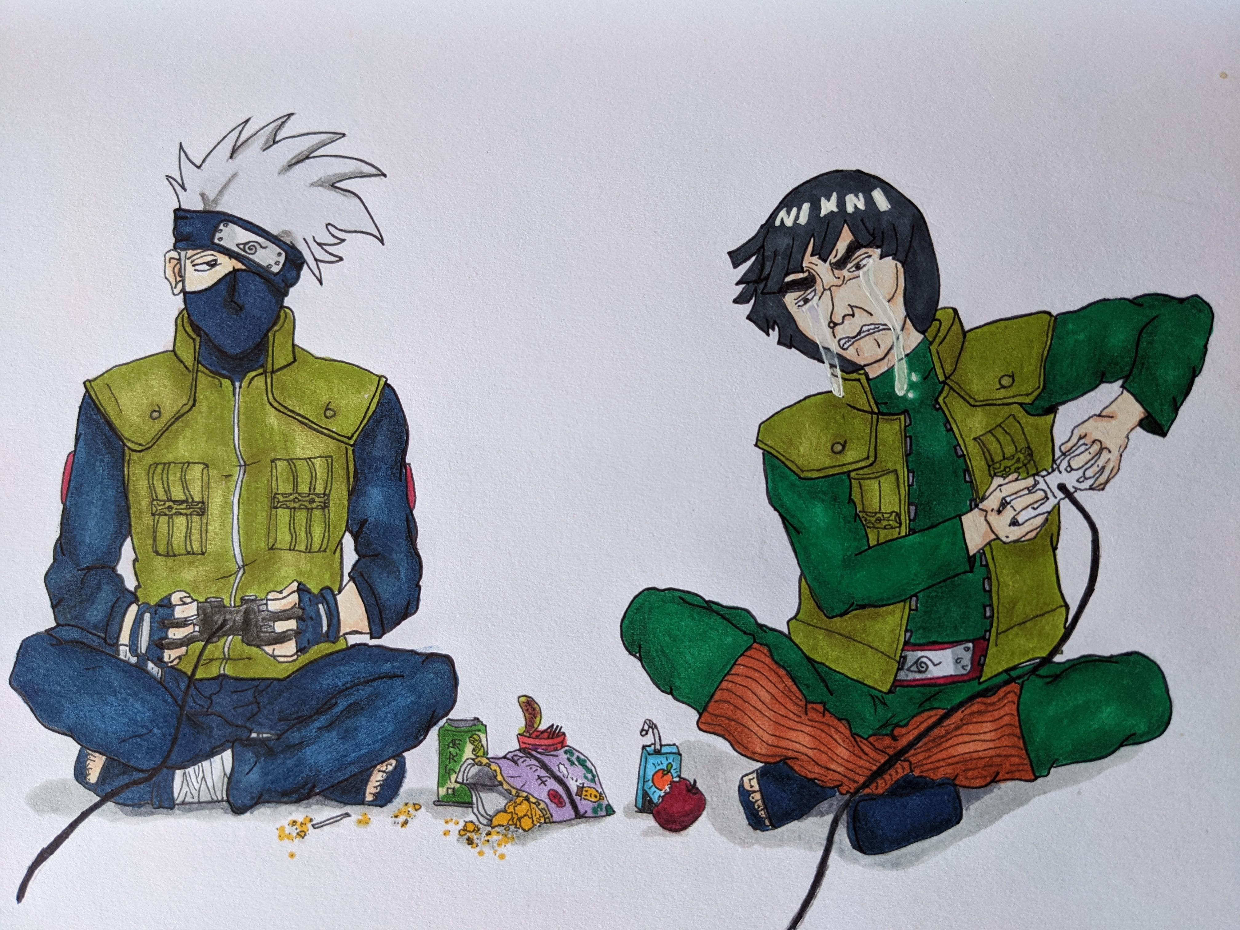 4032x3024 A recent drawing I did of Kakashi and Guy enjoying a day off!