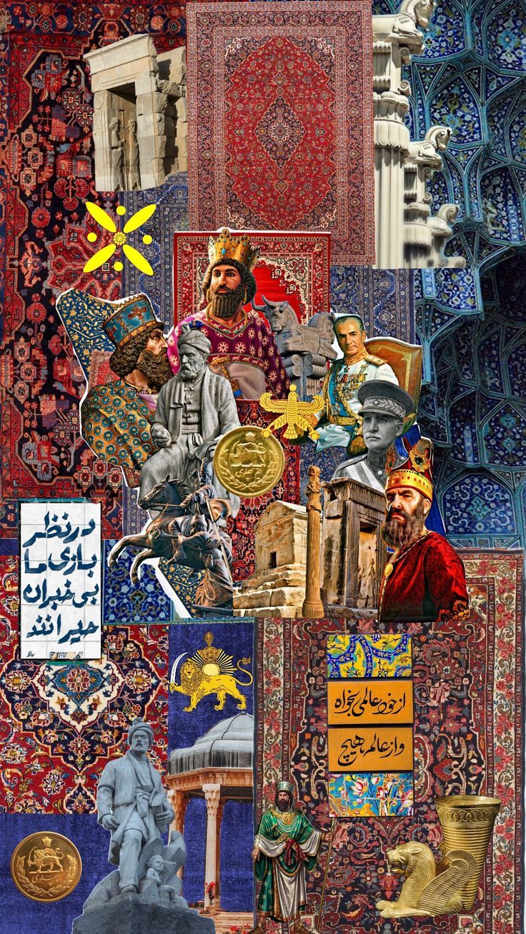 736x1308 Ancient persian art style. Iran map art wallpaper, Wallpaper iranian, Collage