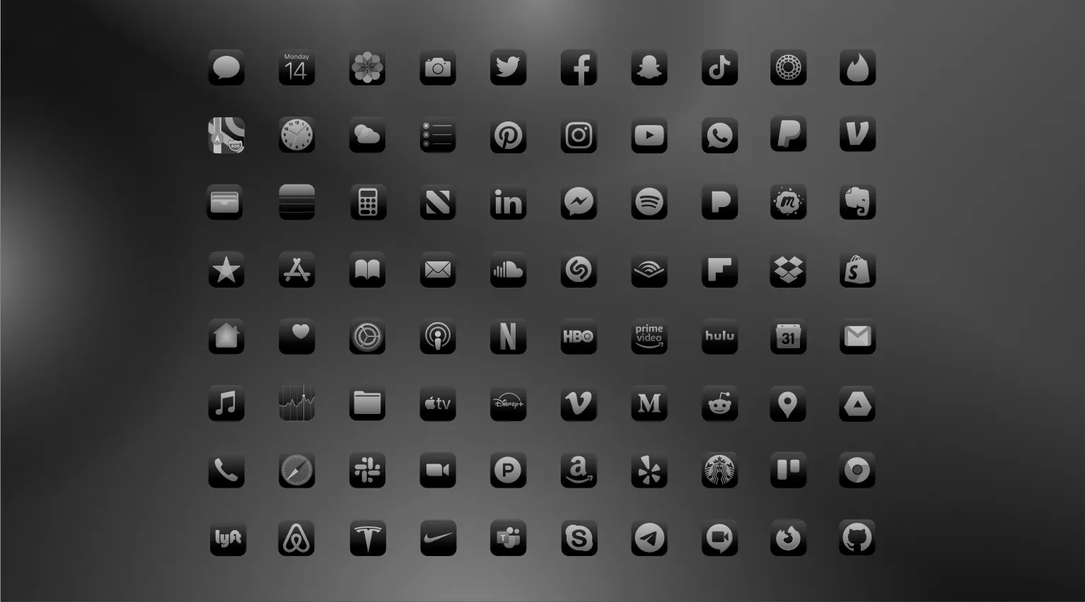 1534x852 Matte Black Premium Icon + Wallpaper Set