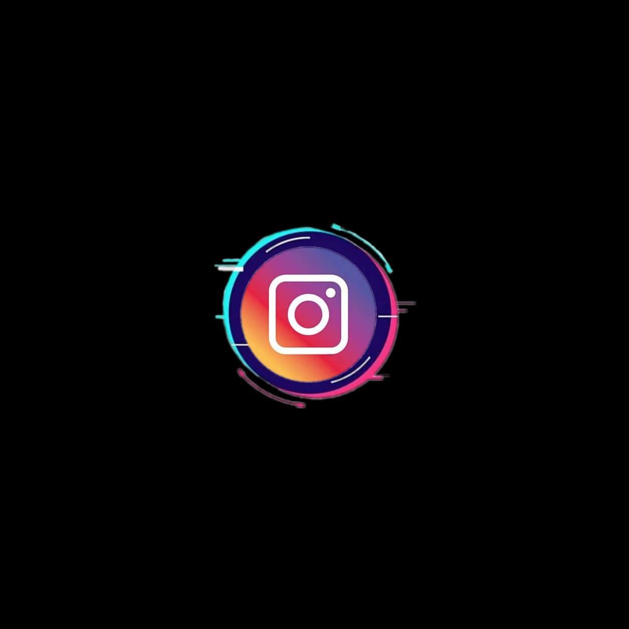1254x1254 Download Instagram Logo Glitch Icon Black Background