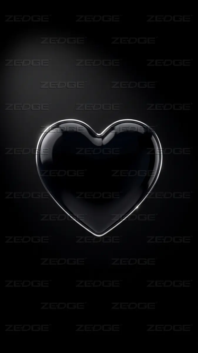 674x1198 Glossy Black Heart Icon 4K Wallpaper wallpaper by Redwan Ahmed Rafe