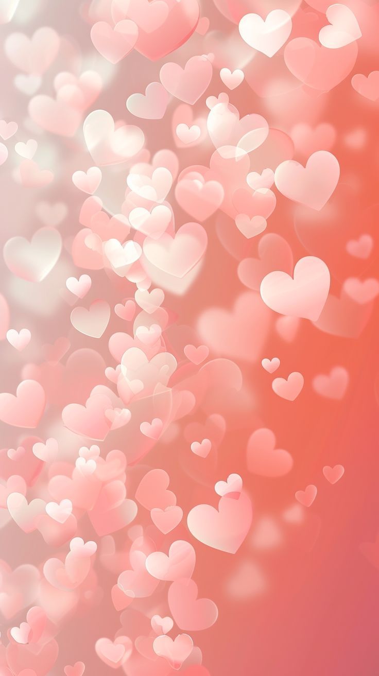 736x1313 Valentine's Day Phone Wallpaper with Pink Bokeh Hearts. Diy romantic card ideas, Pink heart bokeh