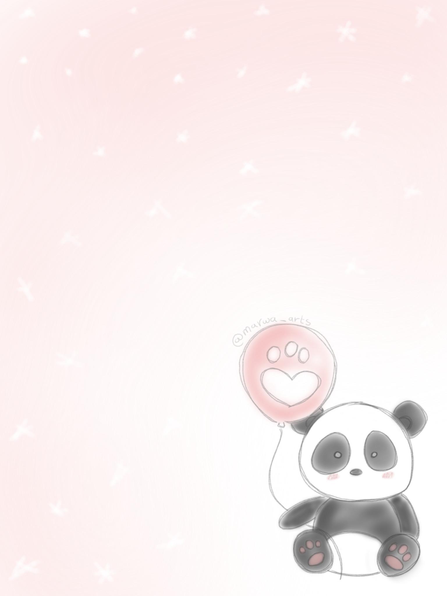 1536x2048 Kawaii Pink Panda Wallpaper