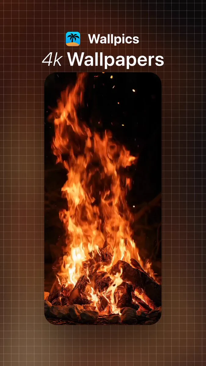 675x1200 Warm Bonfire Night 4K Live Wallpaper