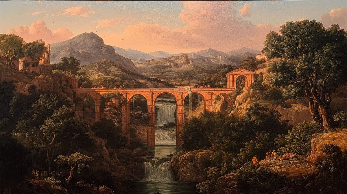 1200x673 Classical Roman Aqueduct Landscape Mural Wallpaper