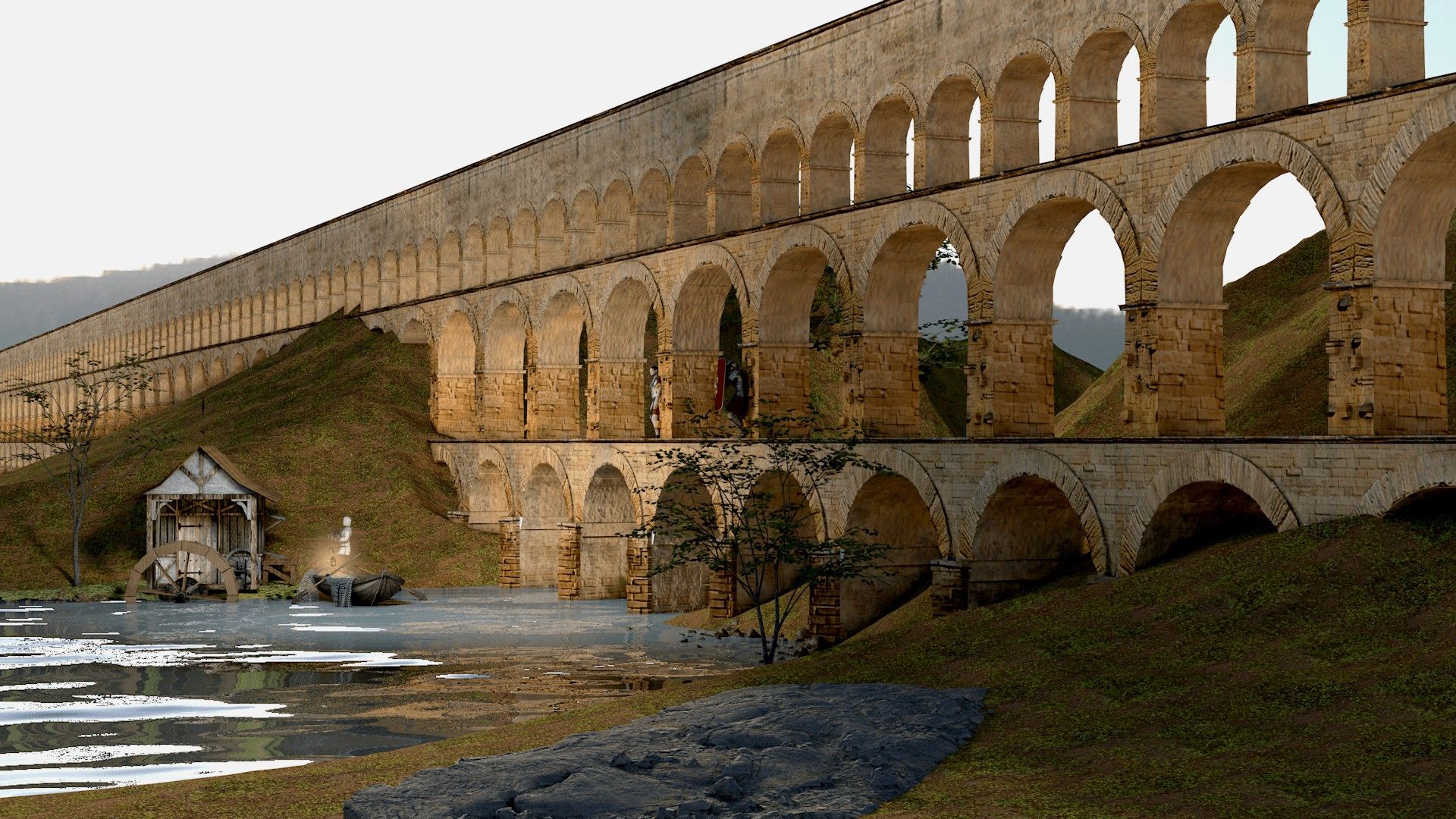 1920x1080 Roman Pont Du Gard Aqueduct