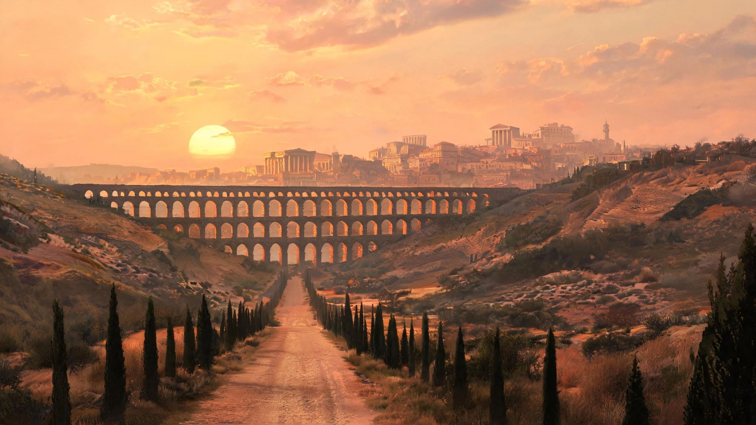 2560x1440 Ancient Rome Cityscape AI Image Generator