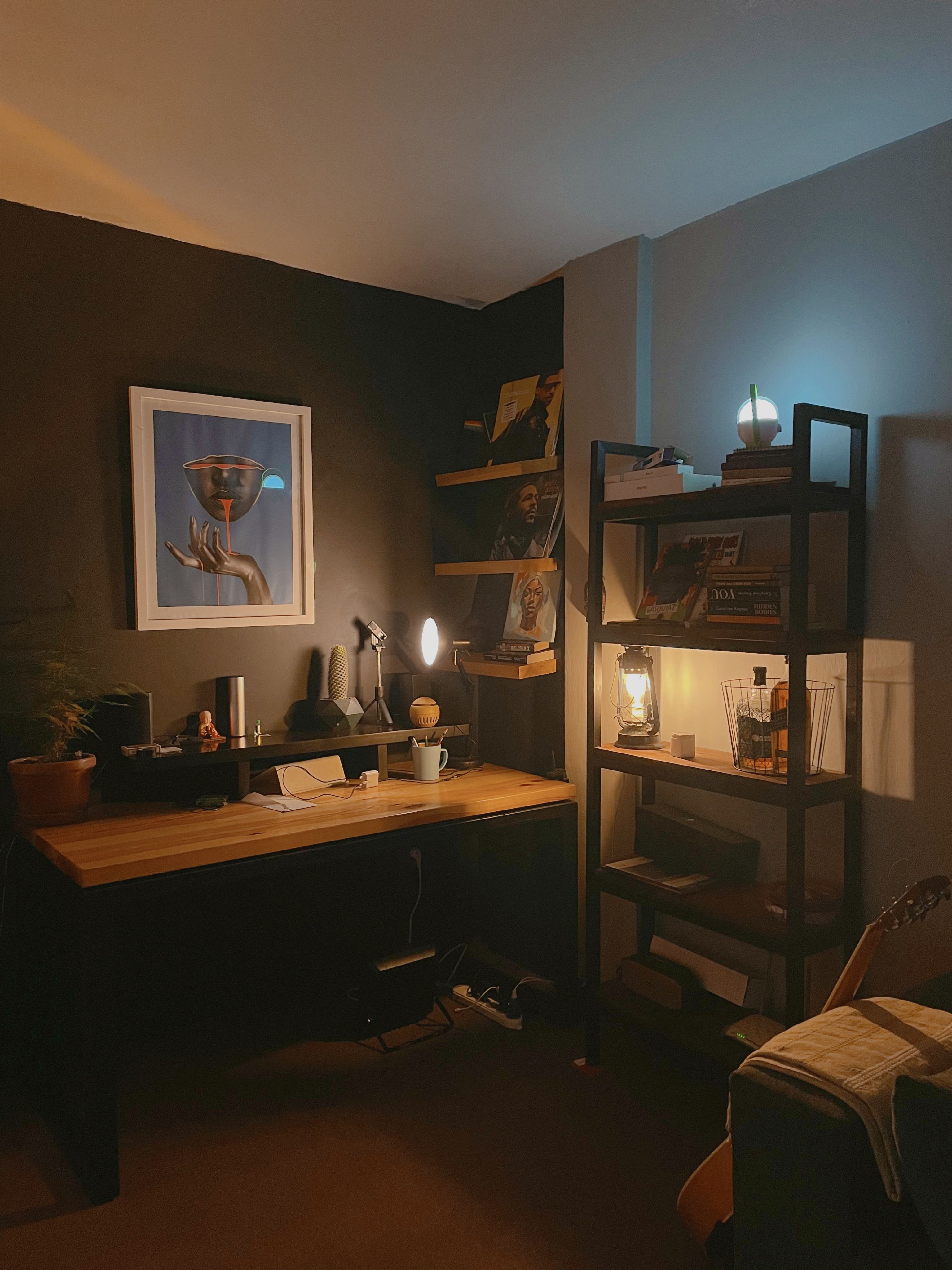 3072x4096 Cozy Home Office with Modern Lighting · Free