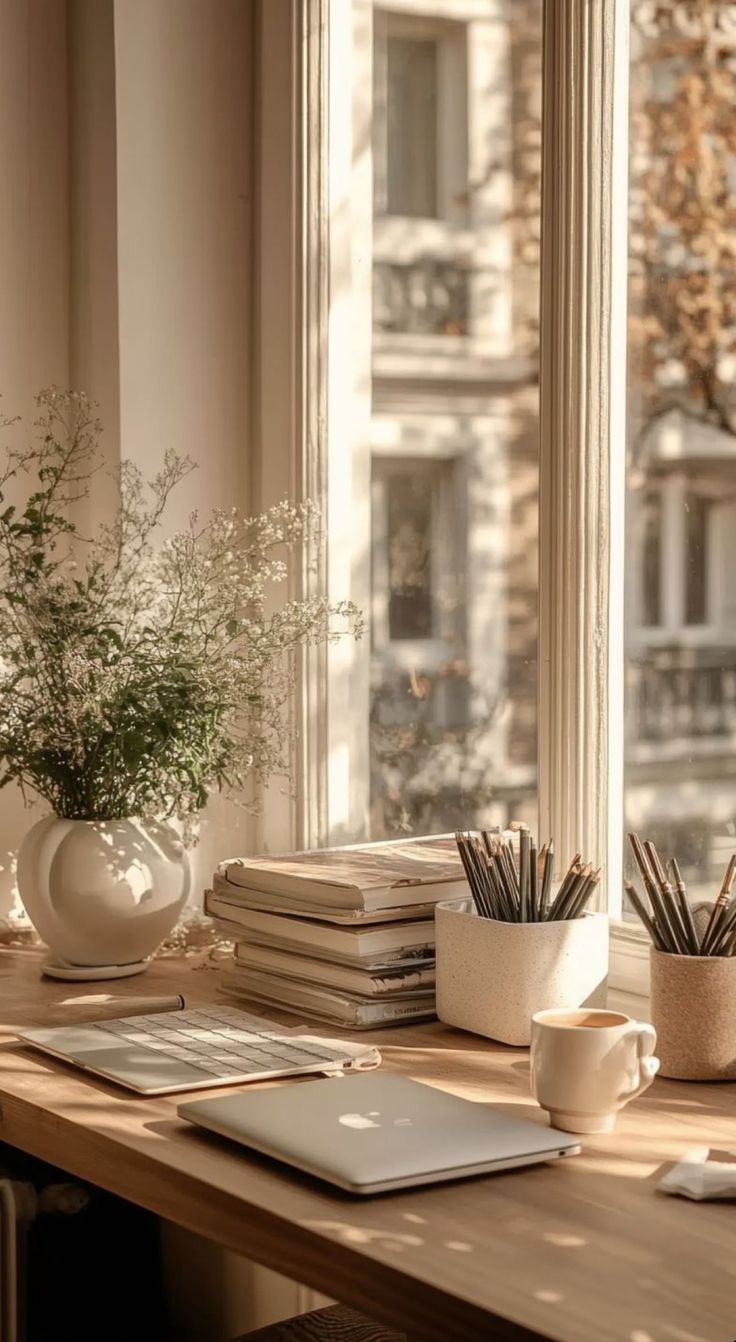736x1342 Cozy office aesthetic wallpaper. Aesthetic desk picture, Working on desk photography, Cozy workspace