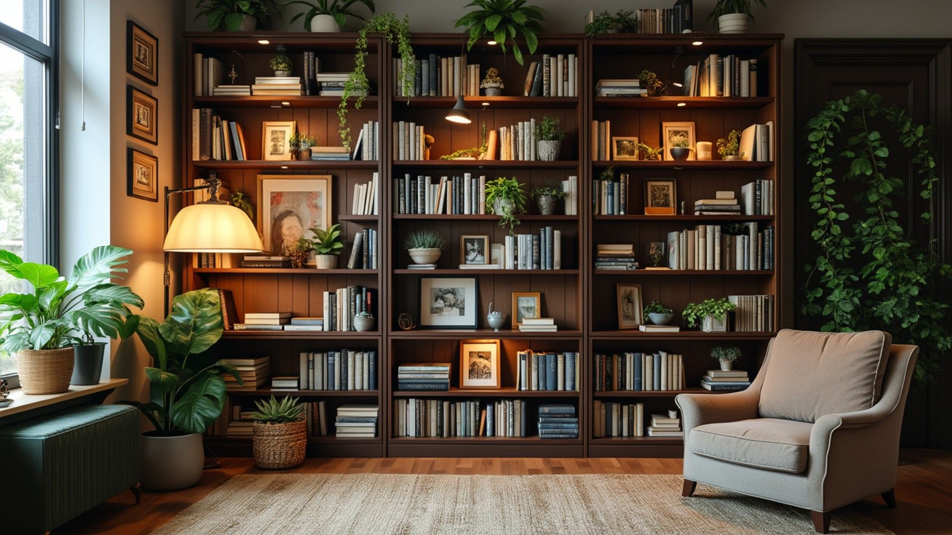 1920x1080 Bookshelves and Cozy Seating. FREE Premium Microsoft Teams Background