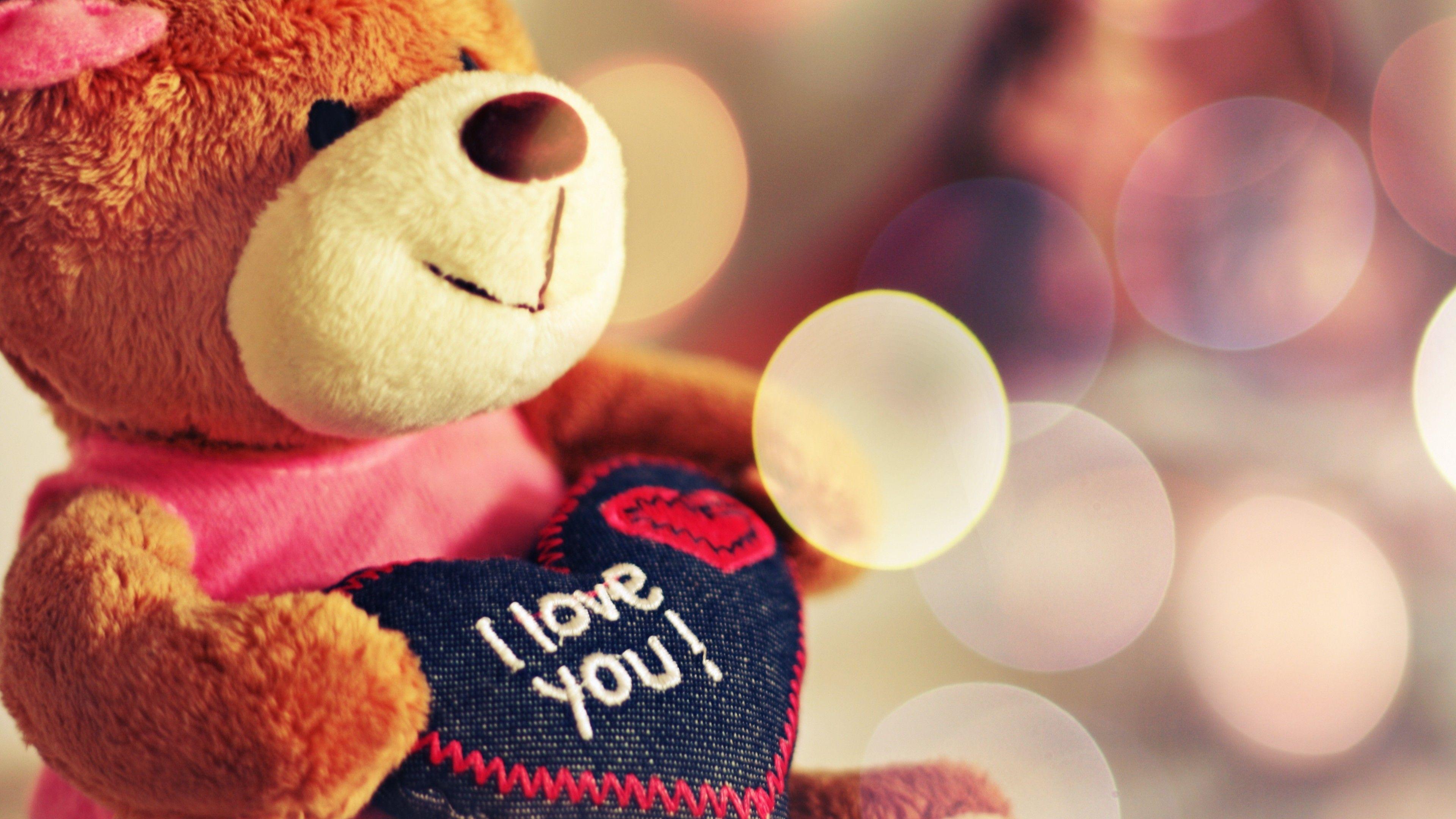 3840x2160 Wallpaper Valentine's Day, Bear, toys, love, Holidays