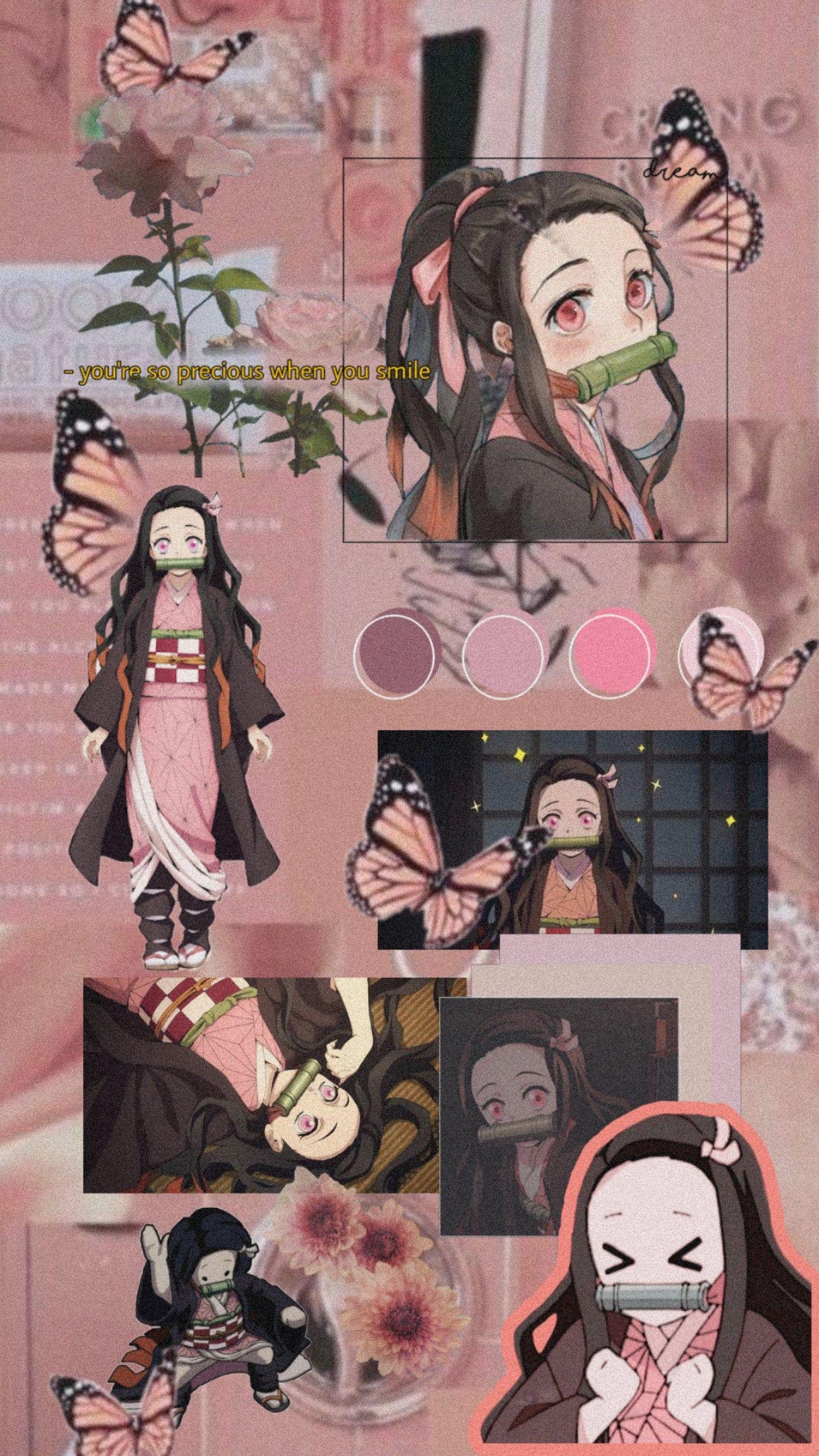 Download Nezuko Aesthetic Collage Wallpaper  Wallpaperscom