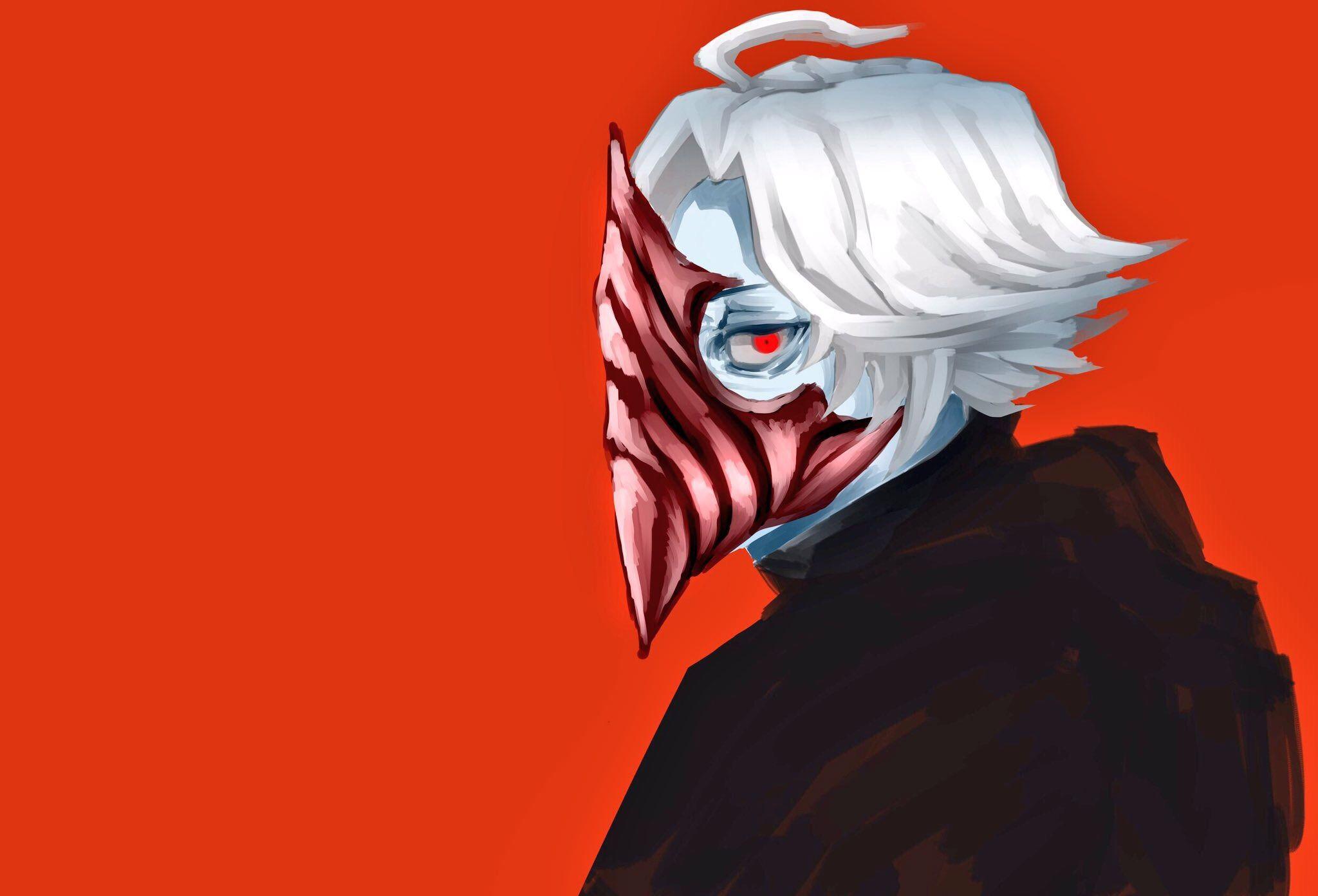 2048x1392 Mask, Tokyo Ghoul:re, Red Eyes, White Hair, Tokyo Ghoul, Anime, Boy, Seidou Takizawa wallpaper