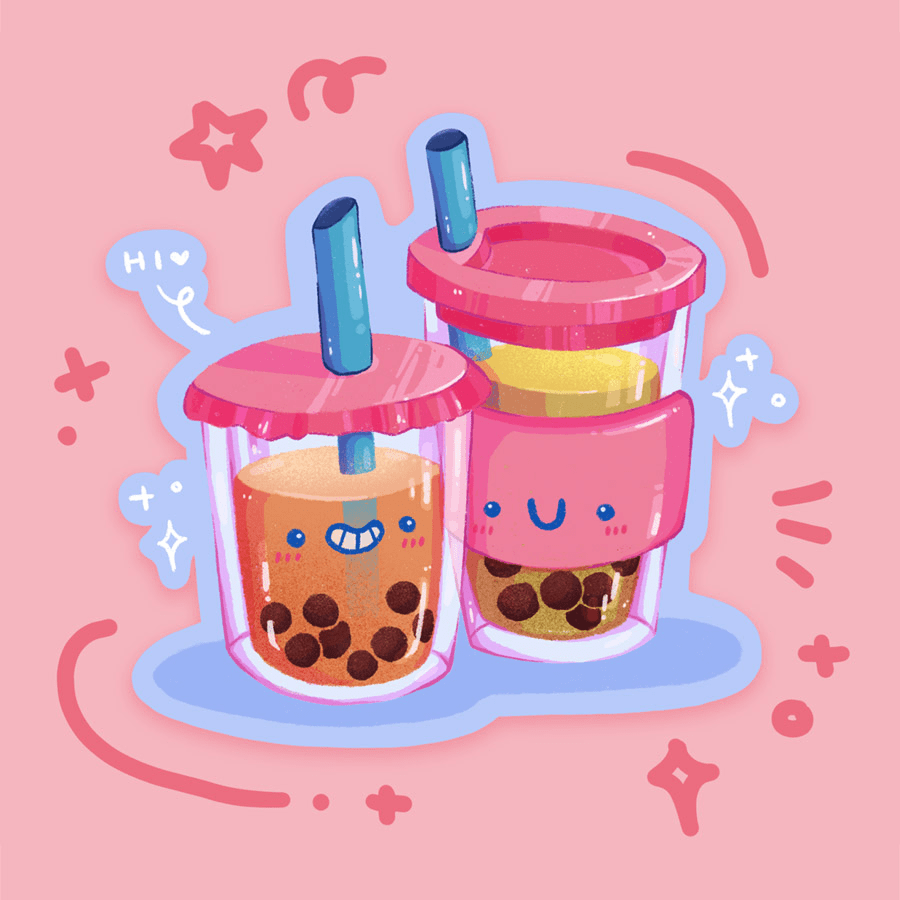900x900 Cute Bubble Tea Picks Cute Kawaii!!. Bubble tea, Tea illustration, Tea wallpaper