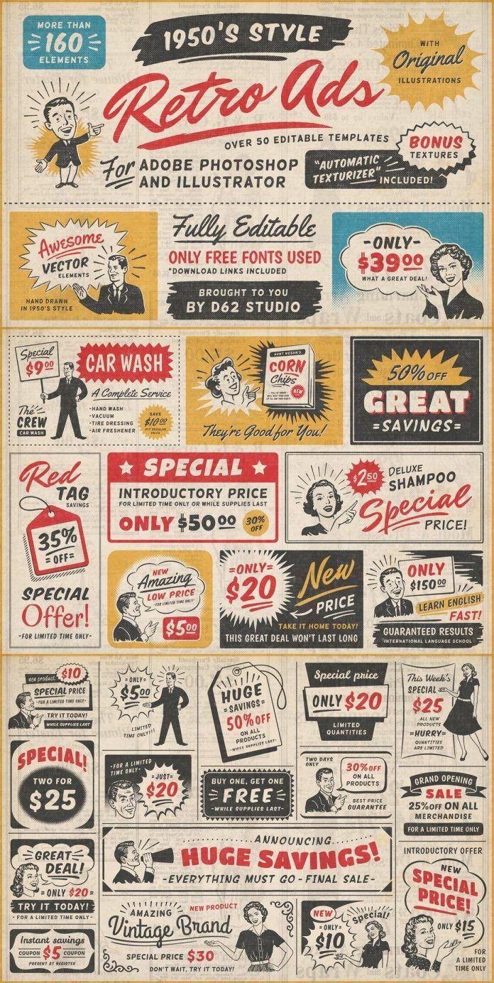 696x1384 1950s Retro Style Vintage Ad Templates. Poster retro, Wallpaper retro, Retro