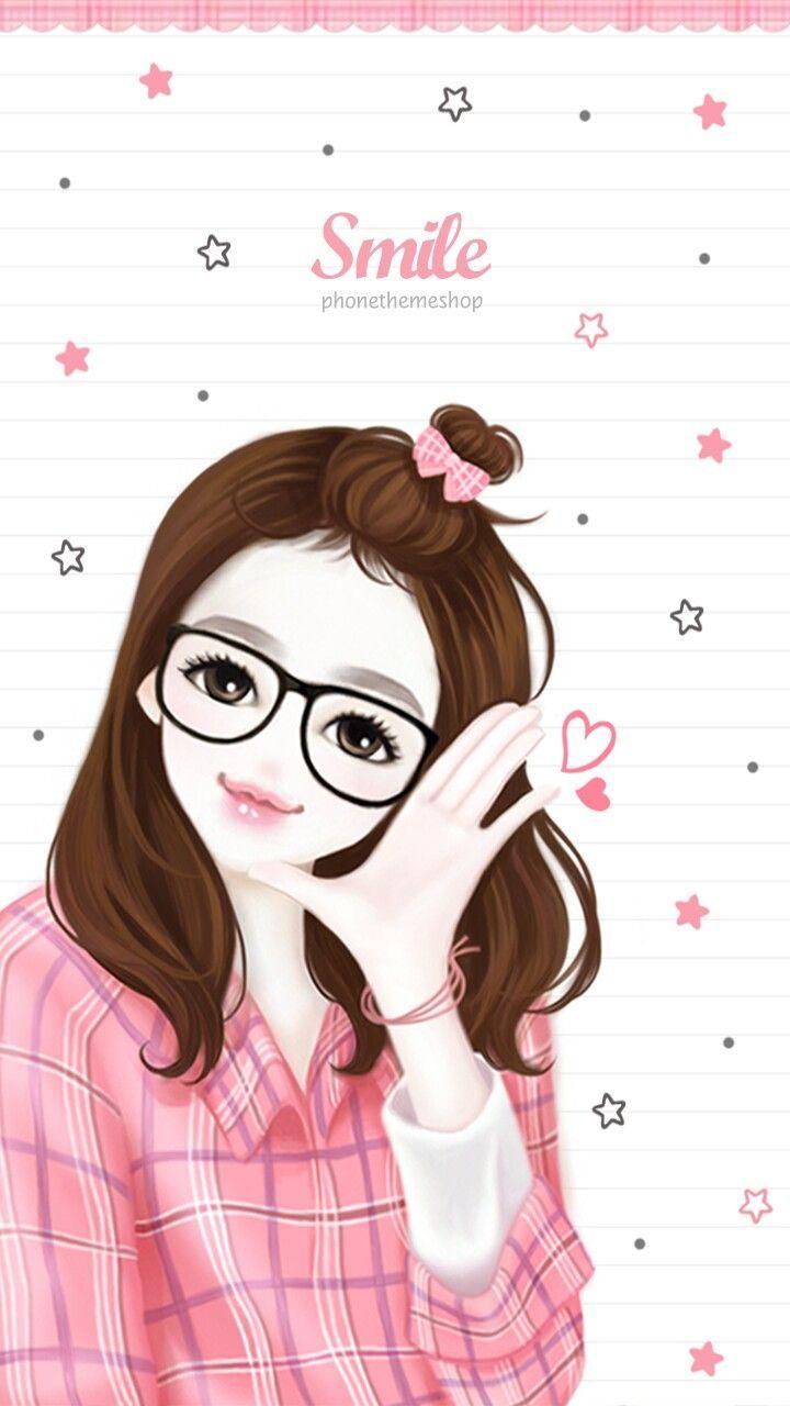 720x1280 Profile Cute Cartoon Girl Wallpaper