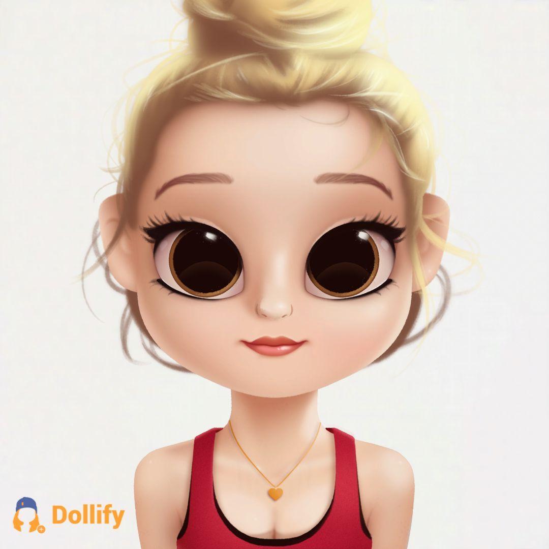 1080x1080 Profile Cute Cartoon Girl Wallpaper