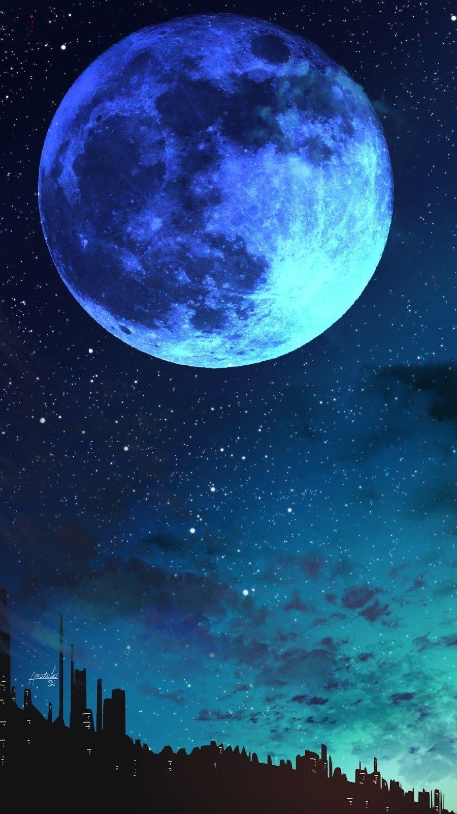 Blue Moon Anime Wallpapers Top Free Blue Moon Anime Backgrounds WallpaperAccess
