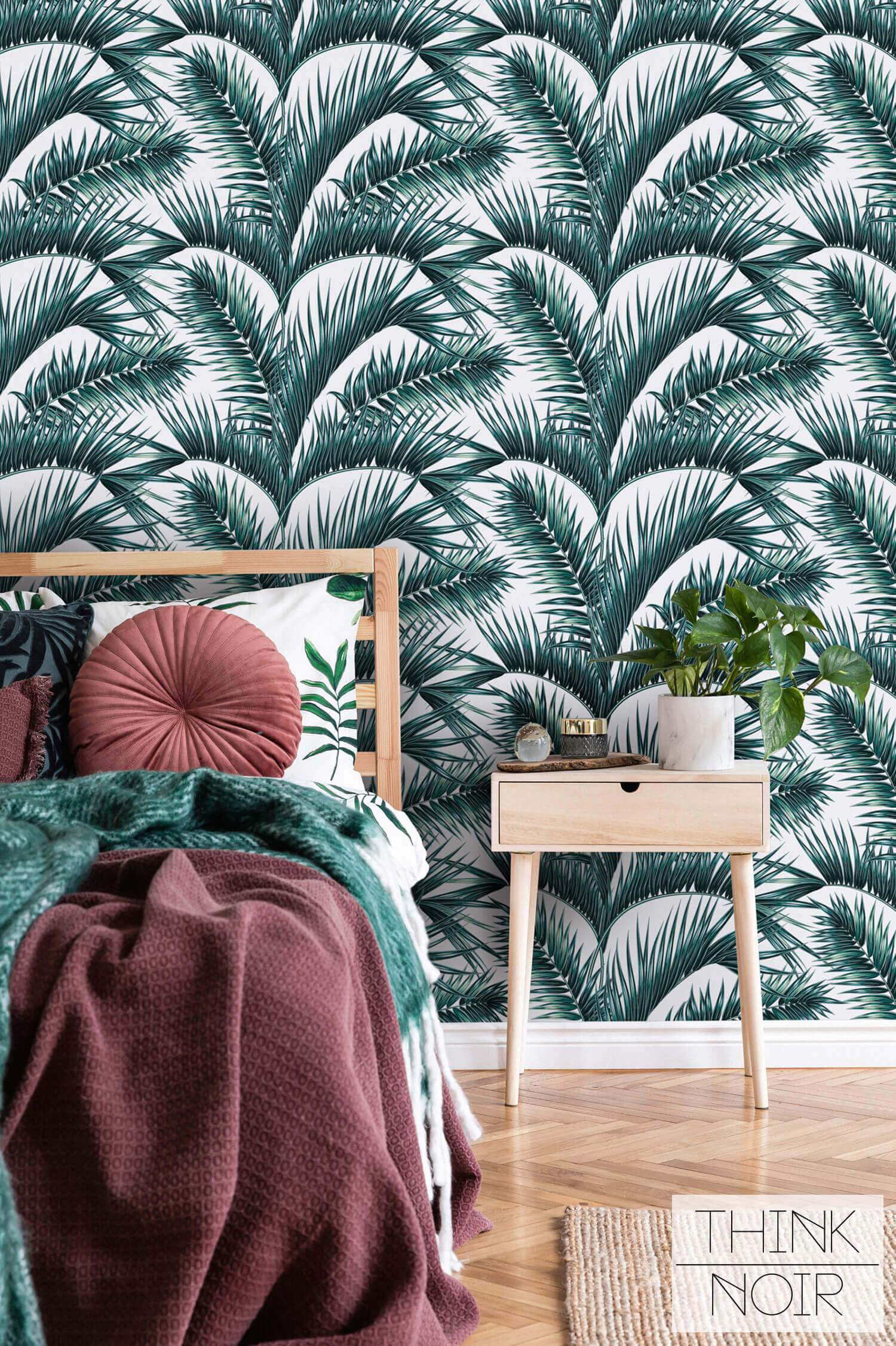 1500x2252 Trendy Jungle Leaves Wallpaper for walls
