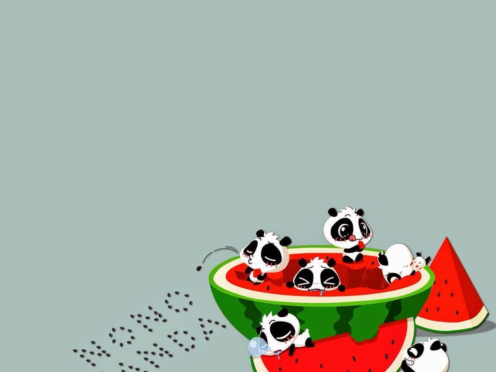 1024x768 Giant pandas must love watermelon. Watermelon wallpaper, iPhone wallpaper vintage, Pineapple wallpaper