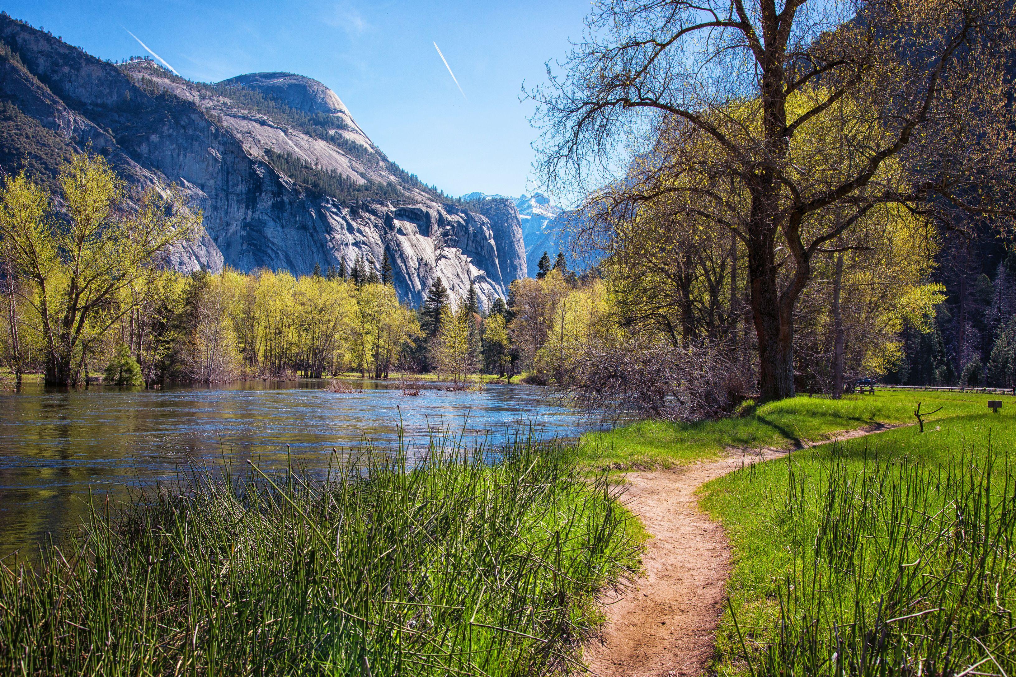 3264x2176 Desktop Wallpaper Yosemite USA path Spring Nature 3264x2176