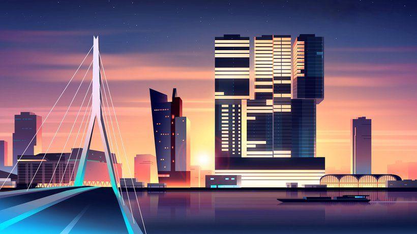 820x461 Cityscape Buildings City Minimalist Minimalism 4K